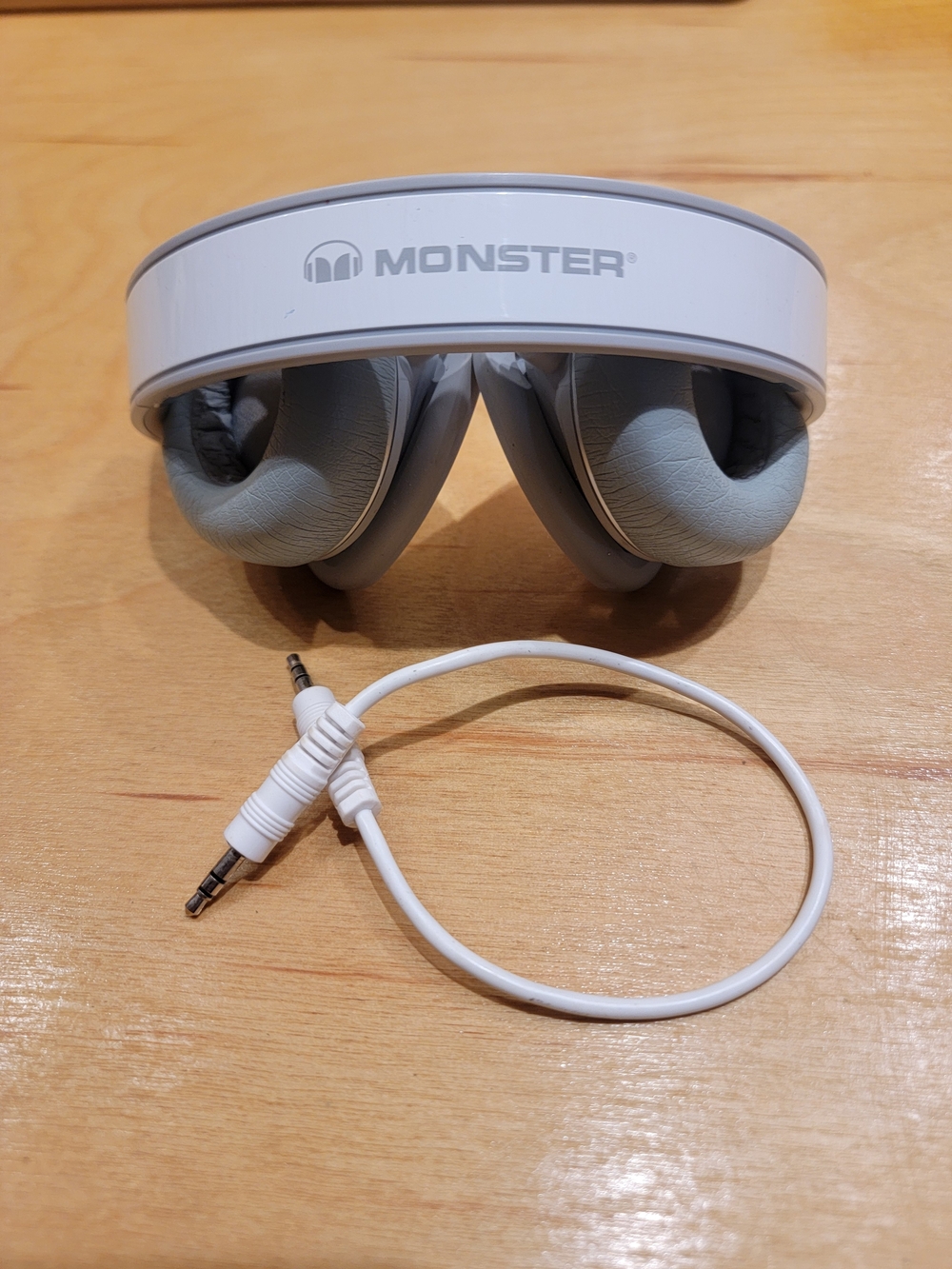 Monster Over-Ear Headphones in White and Light Gray
